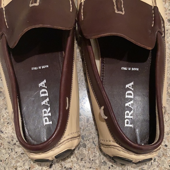 $849.00 !! PRADA MEN'S LUXURY COMBO COLOR LEATHER LOAFERS SHOES MARKED SIZE 10.5 - Picture 11 of 14
